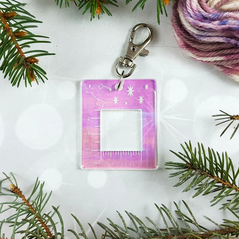 Katrinkles Guiding Stars 1" Acrylic Gauge Swatch Ruler Fob Clip