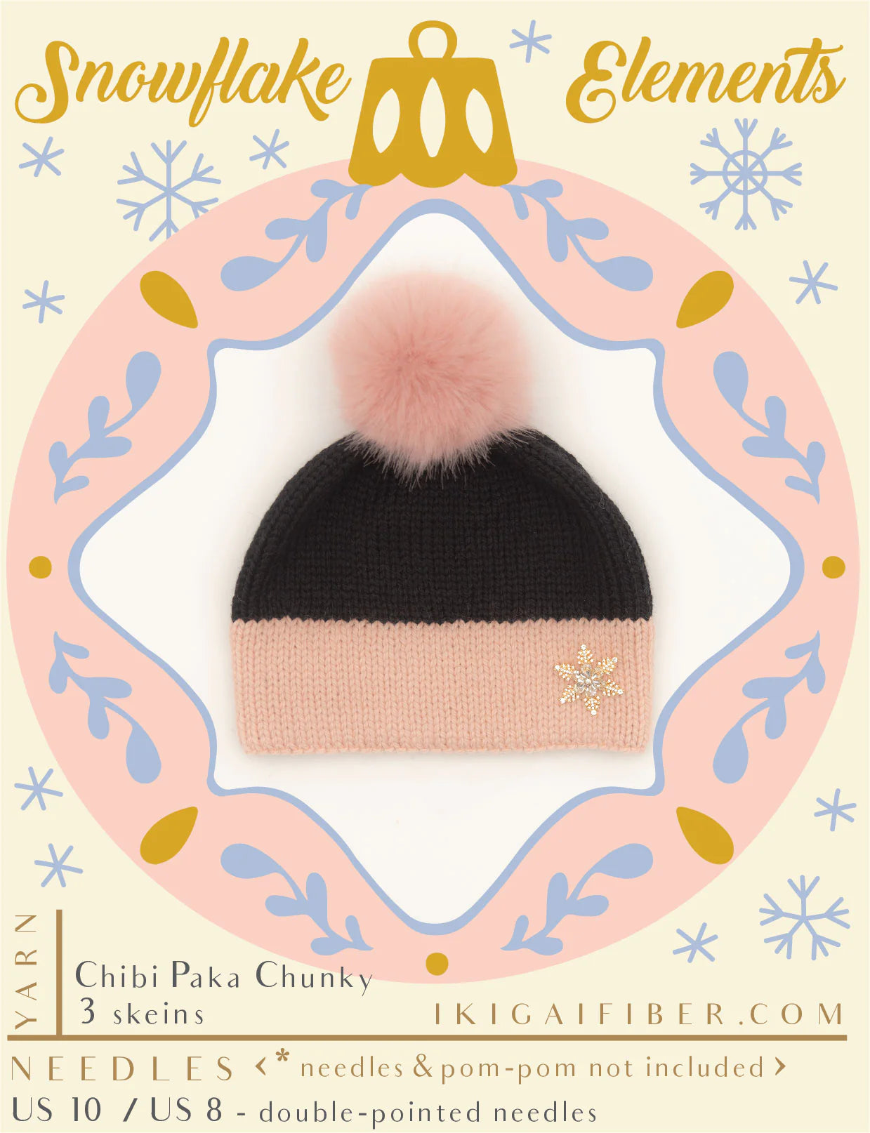 Ikigai Fiber Snowflake Elements Hat Kit