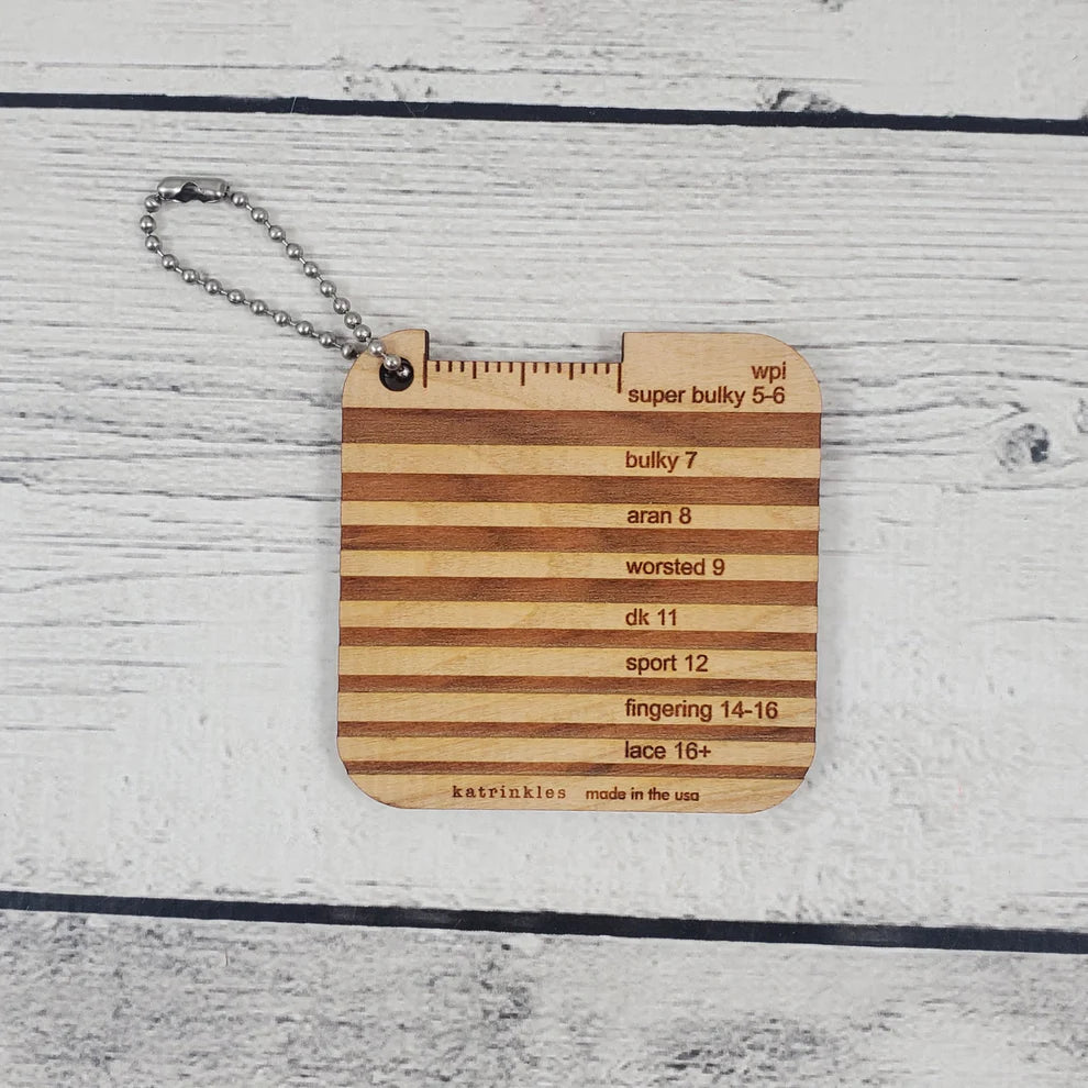 Katrinkles WPI Yarn Gauge with Lines Mini Tool