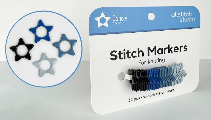 Allstitch Studio Star Ring Stitch Markers - Midnght