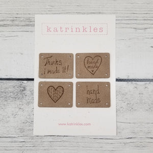 Katrinkles Assorted Hand Made Heart Tags - Card of 4