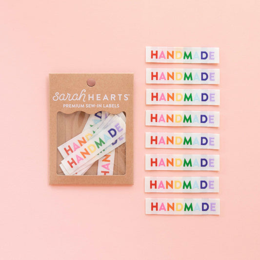 Sarah Hearts Handmade Woven Sewing Labels - Rainbow Colors