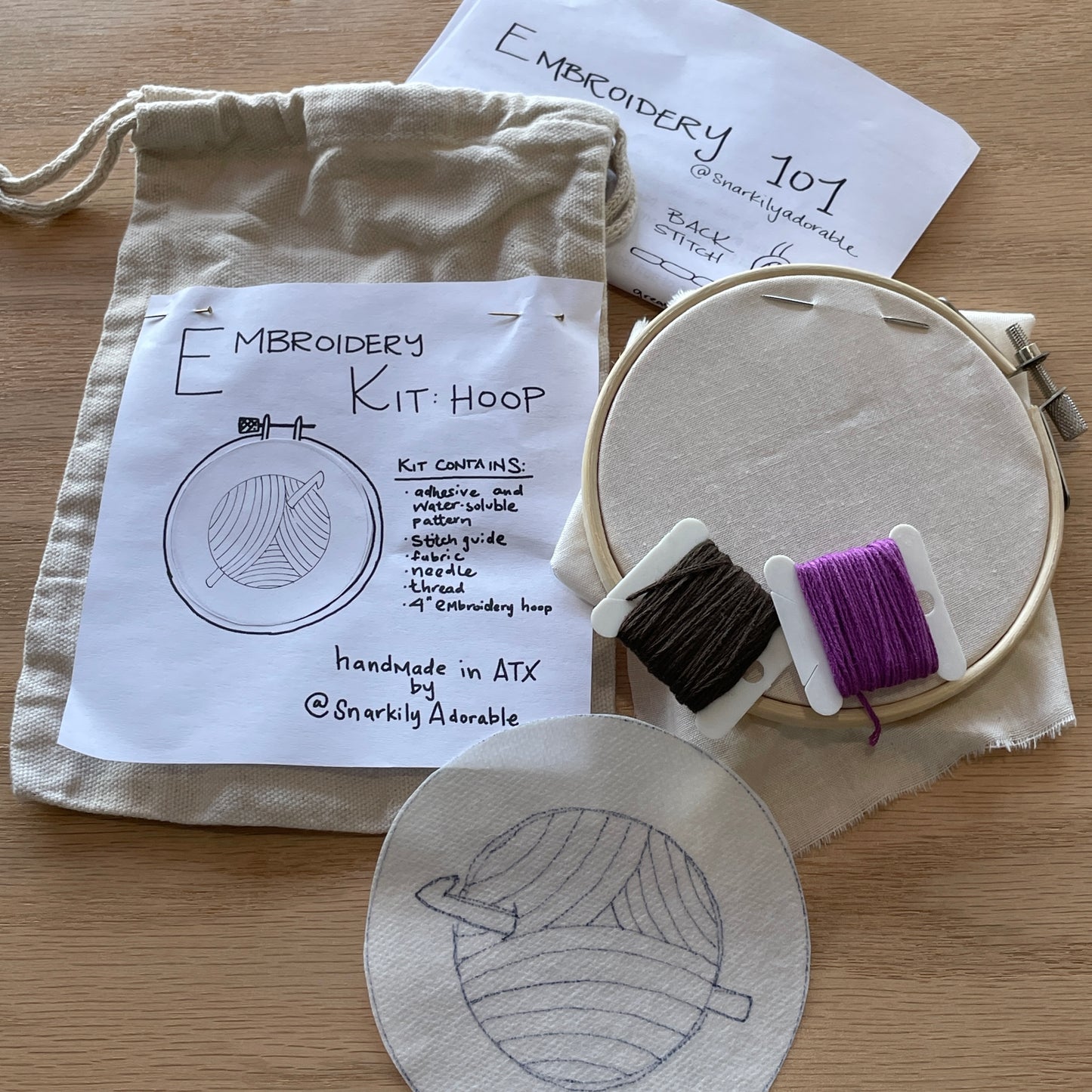 Snarkily Adorable Embroidery Kits