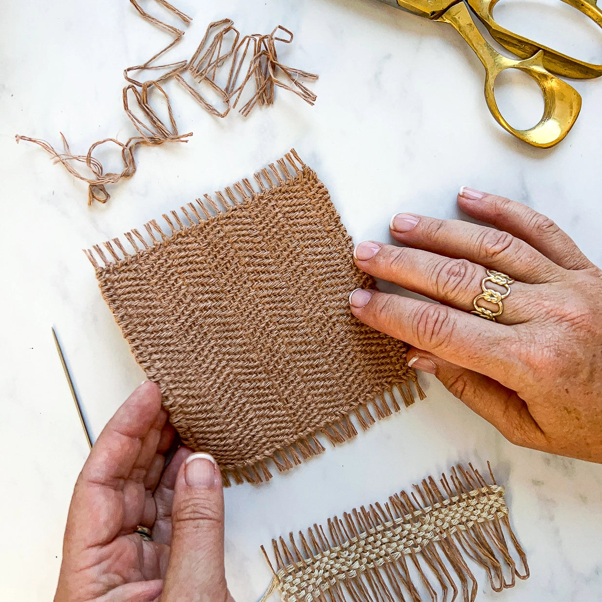 Flax & Twine Callie Linen Coasters Kit -Fawn